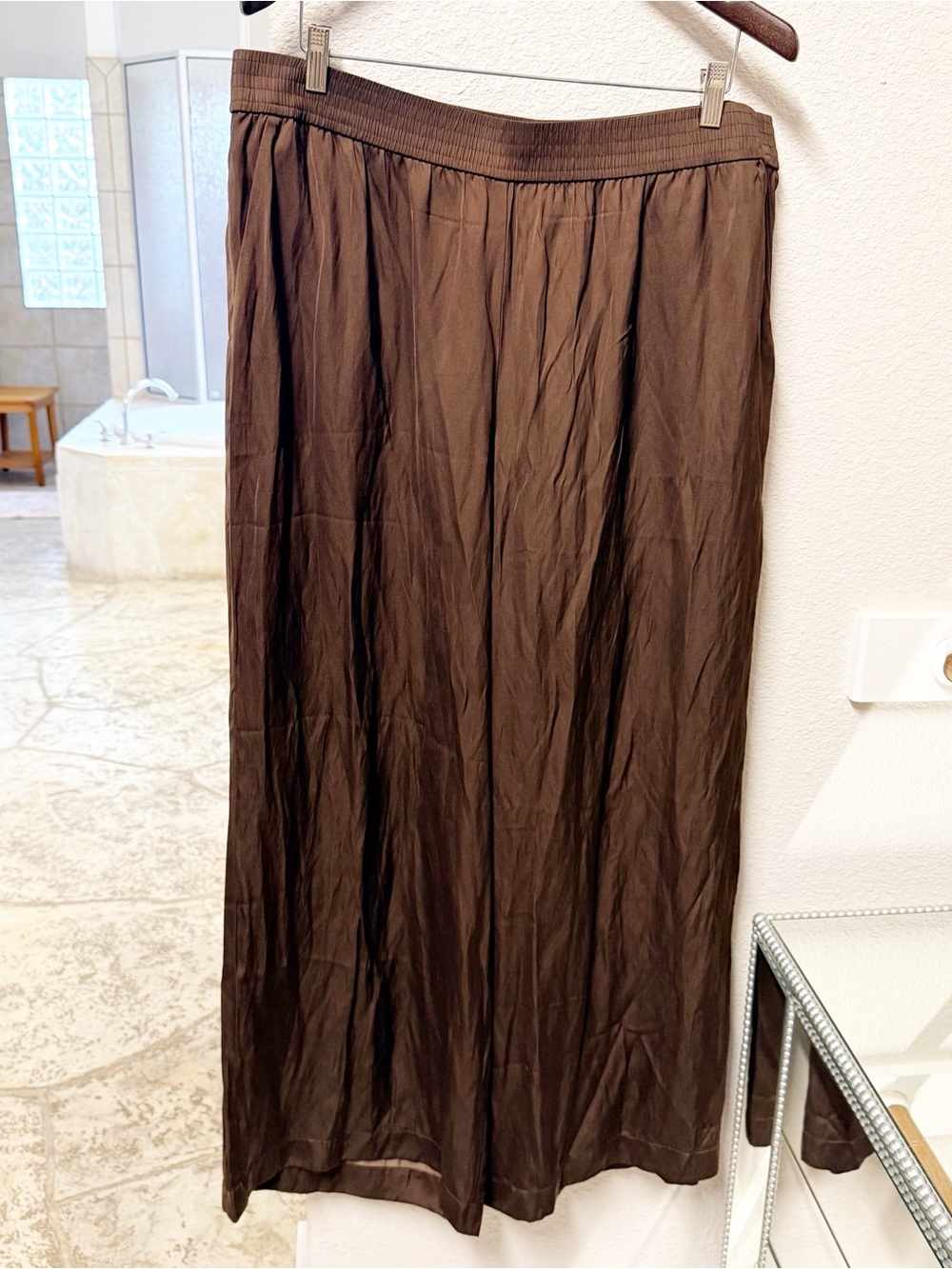 NEW Loft Pull On Wide Leg Pants Brown XL Regular NWT - Picture 2 of 7